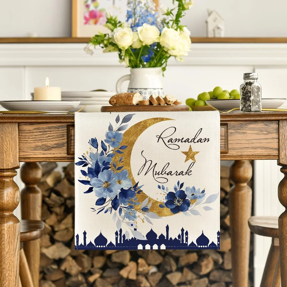 رانر رومیزی طرح گل فانوسی قلعه مد، دکوری شیک و فصلی برای آشپزخانه و میز غذاخوری، 33x183 سانتی متر مناسب مهمانی های خانگی و جشن های تعطیلات