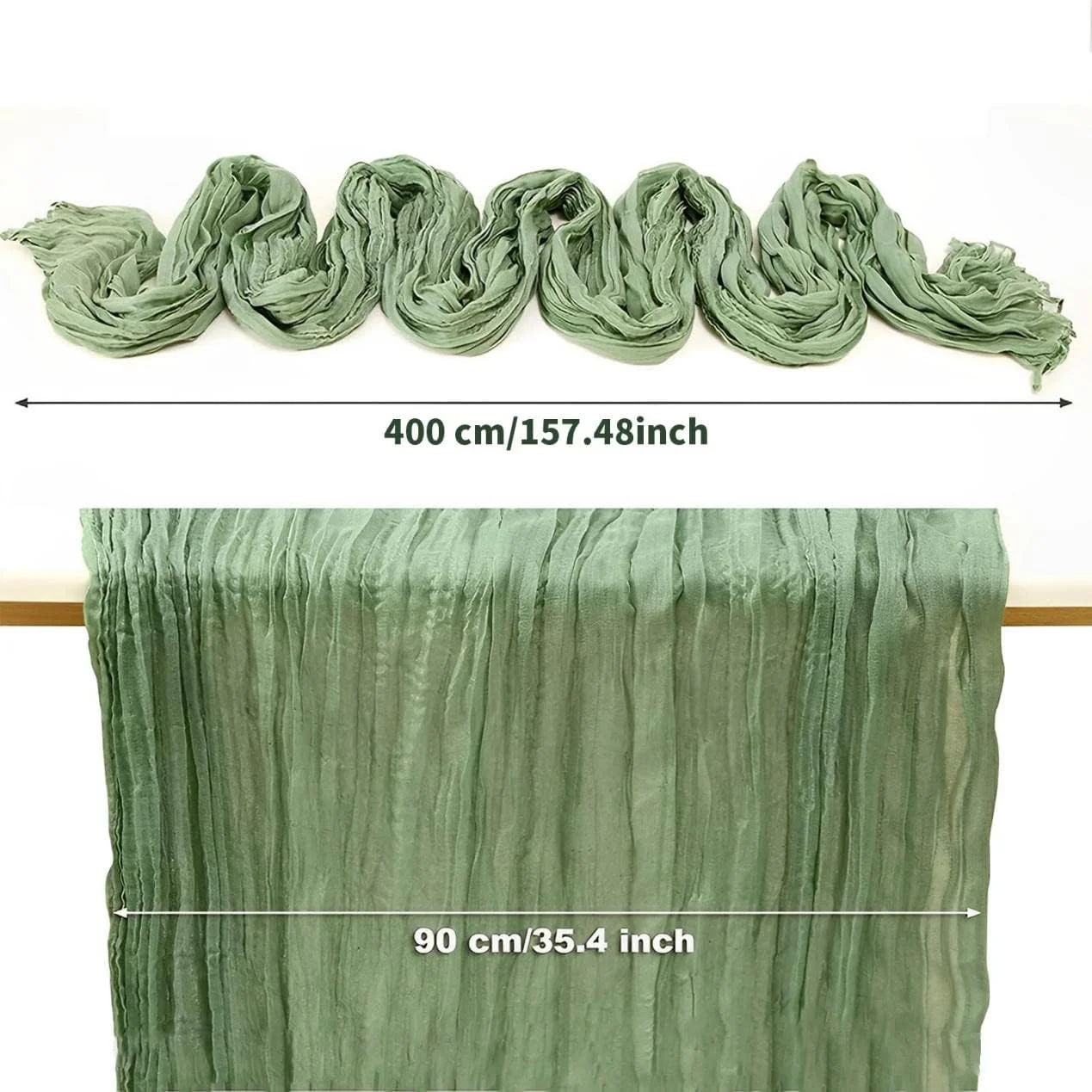 رانر رومیزی Lonimia، پارچه توری، پارچه نیمه شفاف، دکوراسیون توری ظریف، روستایی، قابل شستشو، عروسی، وینتیج، تولد، دکوراسیون جشن نوزاد، 90 x 400 سانتی متر (سبز) رانر رومیزی Lonimia، پارچه توری، پارچه نیمه شفاف، دکوراسیون توری ظریف، روستایی، قابل شستشو، عروسی، وینتیج، تولد، دکوراسیون جشن نوزاد، 90 x 400 سانتی متر (سبز)