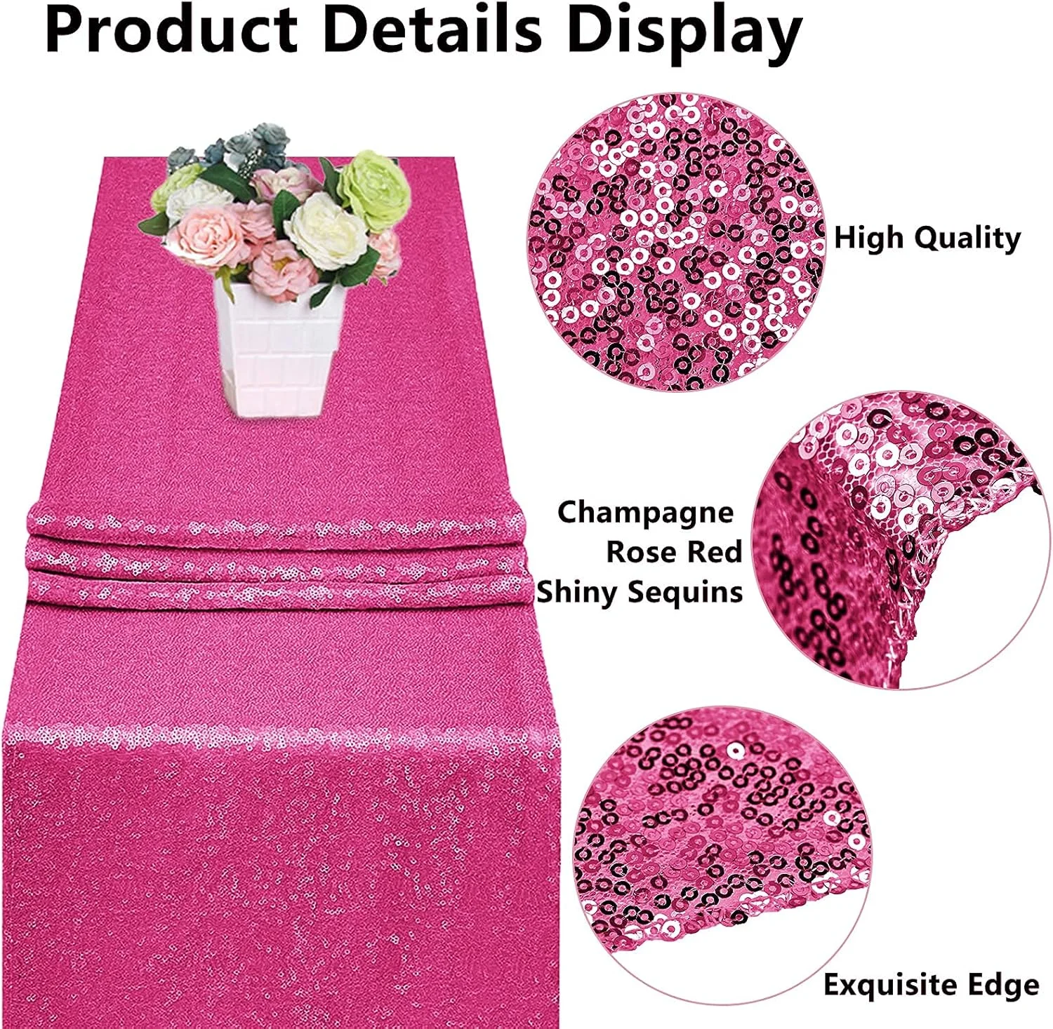 رانر پولکی میز، بسته 3 عددی رانر ساتن میز، 30 در 182 سانتی متر، پارچه پولکی میز، روکش میز مستطیلی درخشان، برای تولد، عروسی، ضیافت، تزئینات جشن تعطیلات، جشن نوزاد (صورتی جیغ) رانر پولکی میز، بسته 3 عددی رانر ساتن میز، 30 در 182 سانتی متر، پارچه پولکی میز، روکش میز مستطیلی درخشان، برای تولد، عروسی، ضیافت، تزئینات جشن تعطیلات، جشن نوزاد (صورتی جیغ)