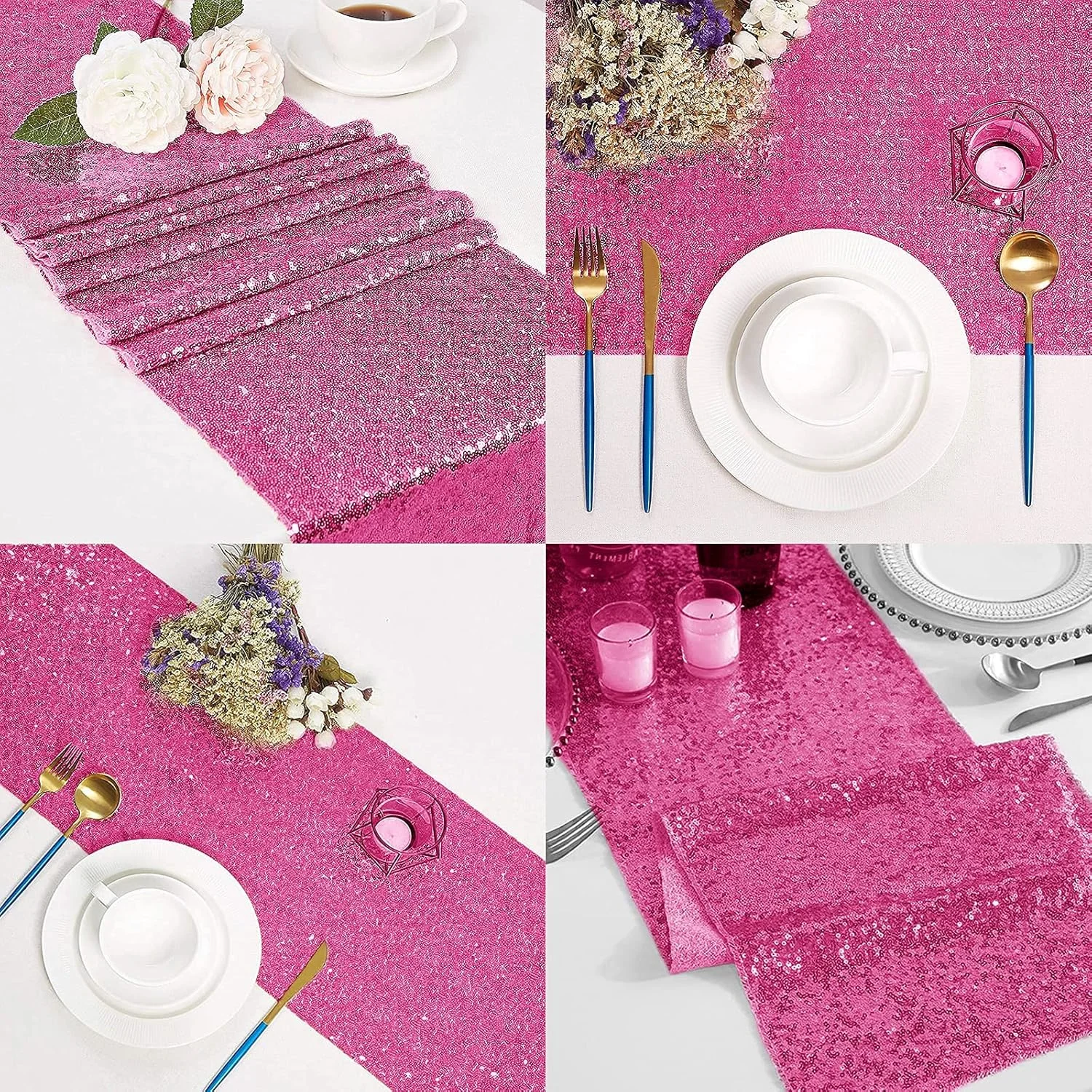 رانر پولکی میز، بسته 3 عددی رانر ساتن میز، 30 در 182 سانتی متر، پارچه پولکی میز، روکش میز مستطیلی درخشان، برای تولد، عروسی، ضیافت، تزئینات جشن تعطیلات، جشن نوزاد (صورتی جیغ) رانر پولکی میز، بسته 3 عددی رانر ساتن میز، 30 در 182 سانتی متر، پارچه پولکی میز، روکش میز مستطیلی درخشان، برای تولد، عروسی، ضیافت، تزئینات جشن تعطیلات، جشن نوزاد (صورتی جیغ)