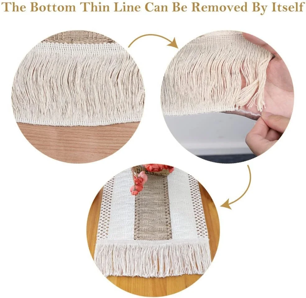 رانر رومیزی طرح بوهمیایی خلاقانه KASTWAVE، رومیزی مستطیلی راه راه رنگارنگ با منگوله بافته شده مناسب میز قهوه، دکوراسیون منزل، مهمانی، رستوران، آشپزخانه، تعطیلات، عروسی (30*180 سانتی متر)