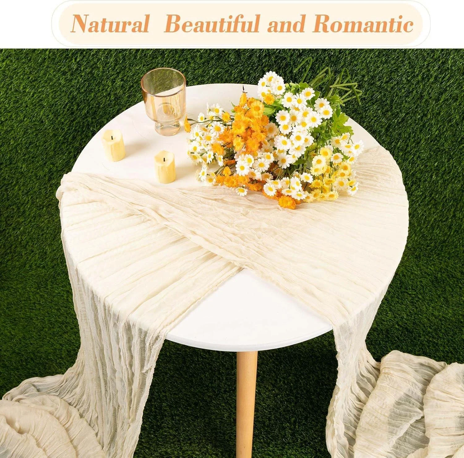 رانر میز پنبه ای لونیما (90x400 سانتی متر)، رانر میز روستیک بلند 4 متری برای تزئینات عروسی، مهمانی، جشن ها (1 عدد بژ) رانر میز پنبه ای لونیما (90x400 سانتی متر)، رانر میز روستیک بلند 4 متری برای تزئینات عروسی، مهمانی، جشن ها (1 عدد بژ)