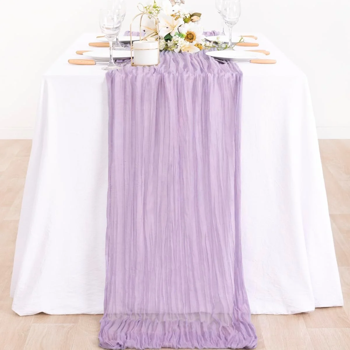 رانر میز توری، رومیزی توری روستایی بوهو، پارچه نیمه شفاف برای تزئین جشن عروسی، تولد، جشن نوزاد، 90x400 سانتی متر رانر میز توری، رومیزی توری روستایی بوهو، پارچه نیمه شفاف برای تزئین جشن عروسی، تولد، جشن نوزاد، 90x400 سانتی متر