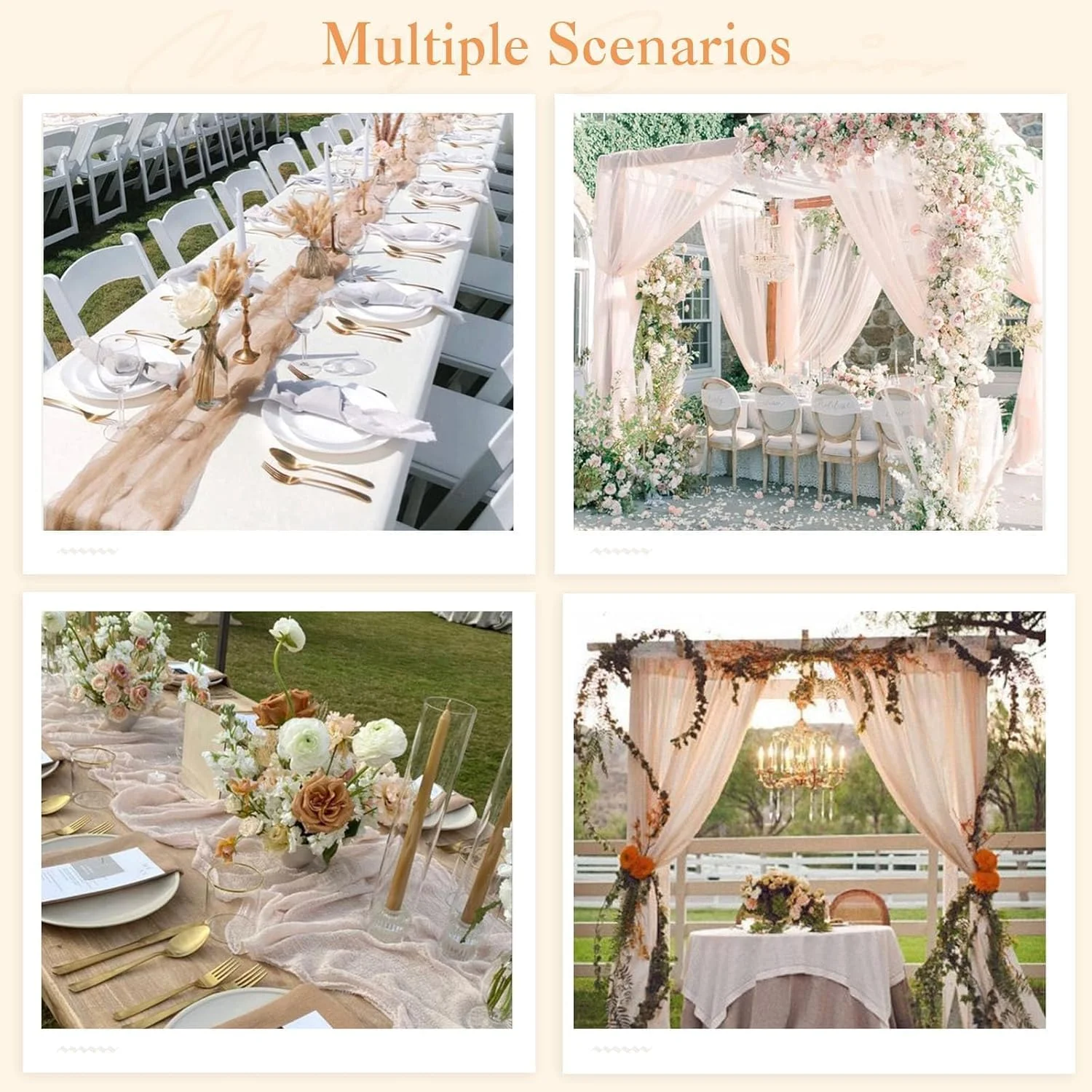 رانر میز پنبه ای لونیما (90x400 سانتی متر)، رانر میز روستیک بلند 4 متری برای تزئینات عروسی، مهمانی، جشن ها (1 عدد بژ) رانر میز پنبه ای لونیما (90x400 سانتی متر)، رانر میز روستیک بلند 4 متری برای تزئینات عروسی، مهمانی، جشن ها (1 عدد بژ)