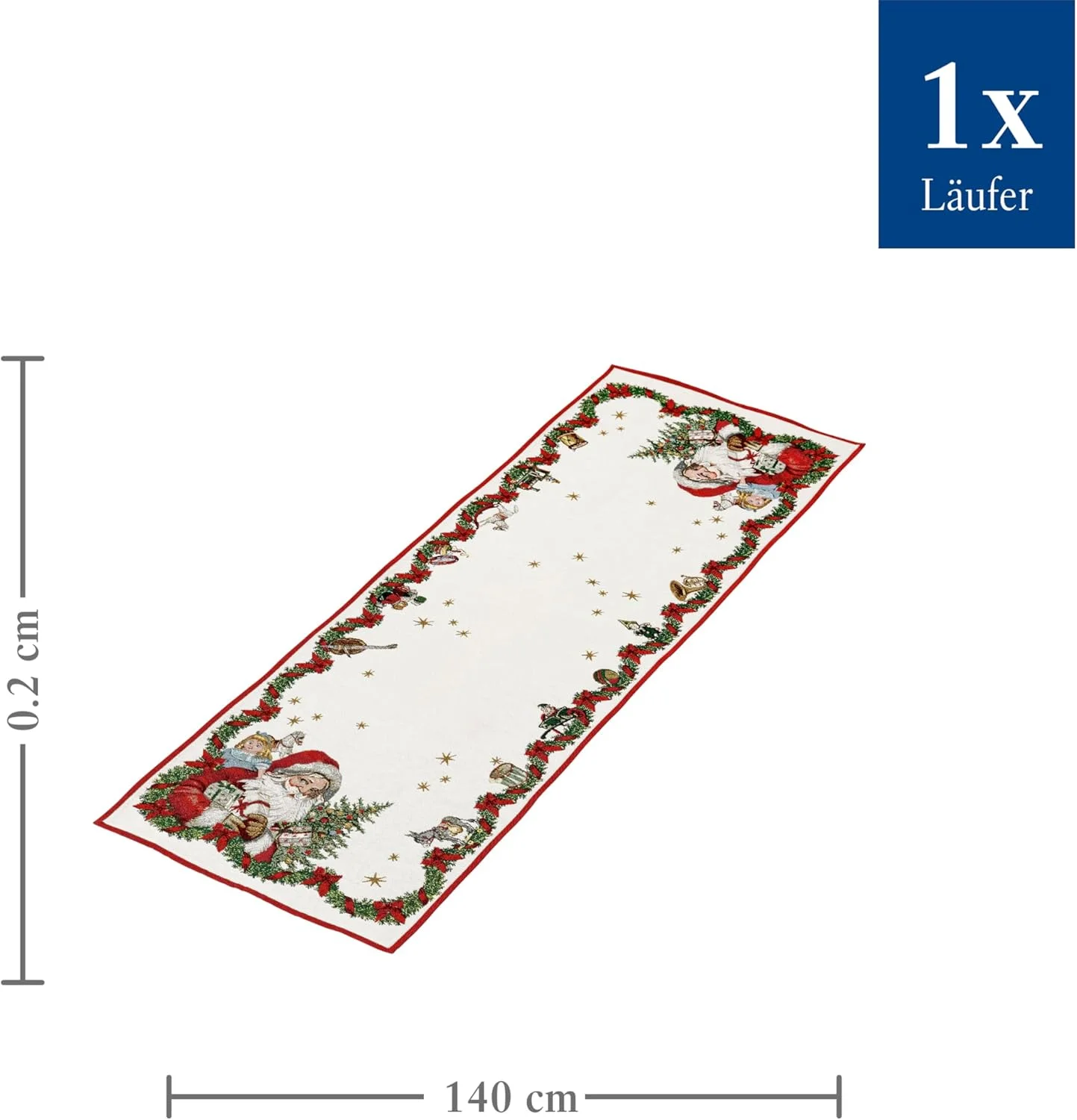رانر رومیزی بزرگ ویلروی اند باخ Toy's Fantasy با طرح بابانوئل، رنگارنگ، قابل شستشو در ماشین لباسشویی، تزئینات کریسمس، اسباب بازی های تزئینی کریسمس، رانر رومیزی XL، پنبه، پلی استر رانر رومیزی بزرگ ویلروی اند باخ Toy's Fantasy با طرح بابانوئل، رنگارنگ، قابل شستشو در ماشین لباسشویی، تزئینات کریسمس، اسباب بازی های تزئینی کریسمس، رانر رومیزی XL، پنبه، پلی استر