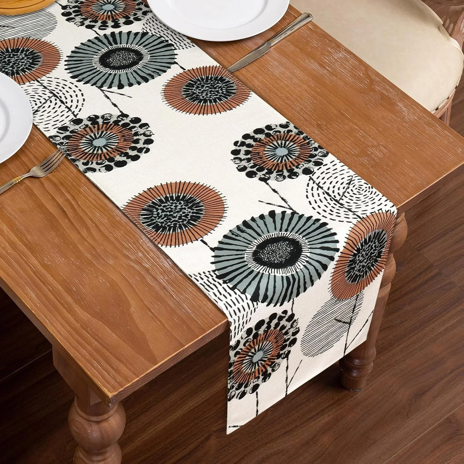 رانر رومیزی ولدمکور طرح گل و گیاه، 32 در 120 سانتی متر، مناسب دکوراسیون مدرن بهاری و تابستانی، طرح قدیمی برای اتاق غذاخوری، آشپزخانه، مزرعه، عروسی، تولد و فضای باز