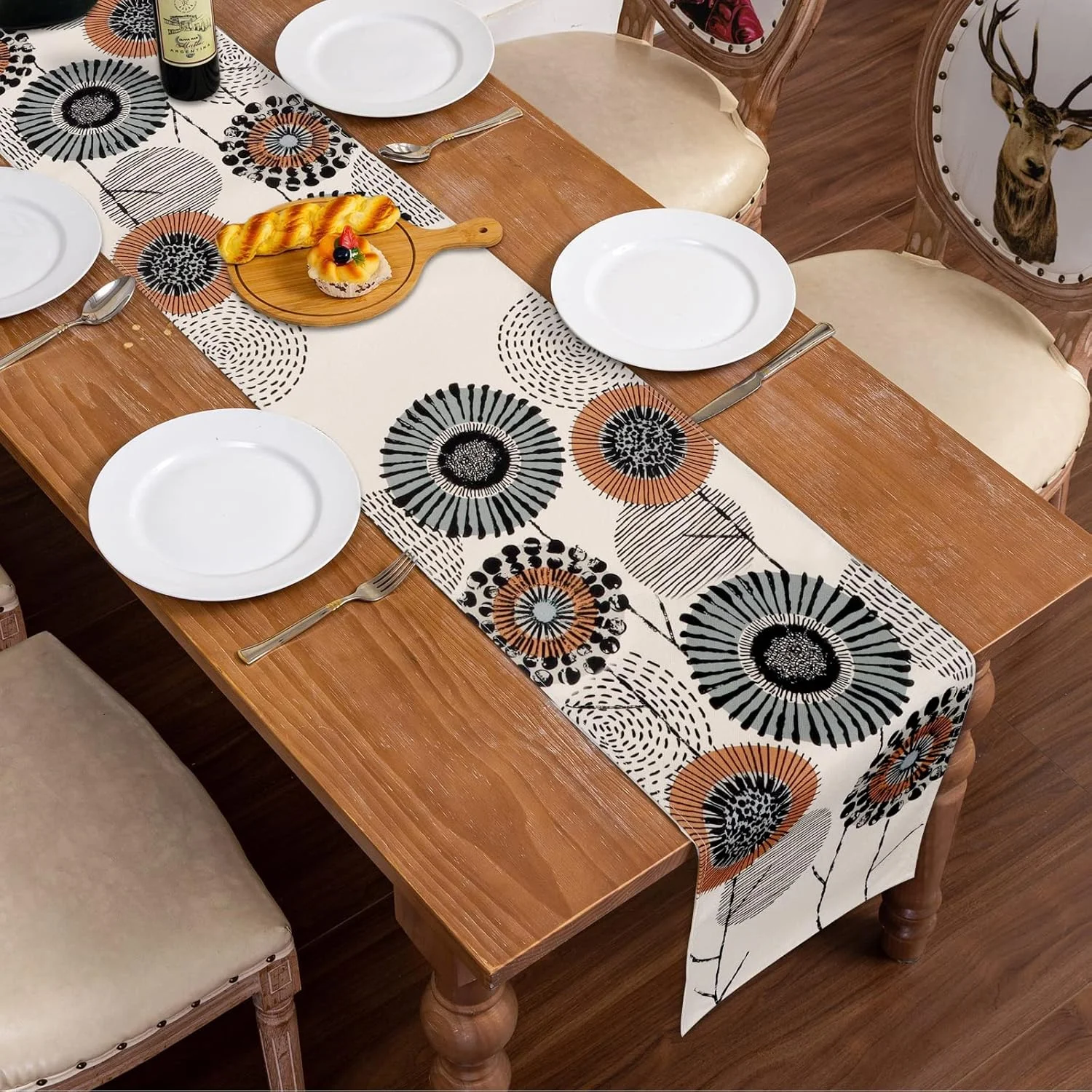 رانر رومیزی ولدمکور طرح گل و گیاه، 32 در 240 سانتی متر، مناسب دکوراسیون مدرن بهاری و تابستانی، رومیزی تزئینی وینتیج برای اتاق غذاخوری، آشپزخانه، مزرعه، عروسی، تولد و فضای باز