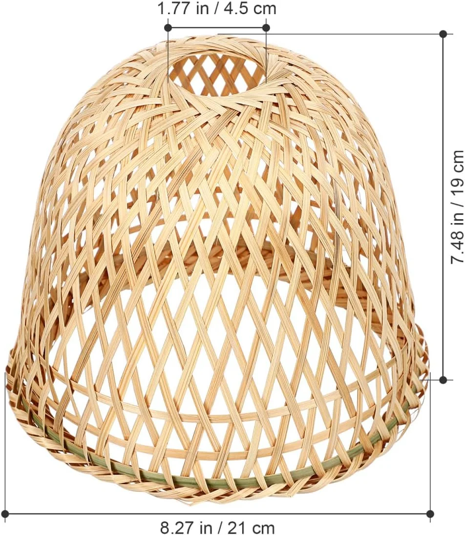 بالووه آباژور، 2 عدد آباژور بامبو بافت دست ساز قفس لامپ محافظ لوستر حصیری آباژور بافته شده جایگزین آویز چراغ روشنایی روستایی برای چراغ آویز چراغ کف بالووه آباژور، 2 عدد آباژور بامبو بافت دست ساز قفس لامپ محافظ لوستر حصیری آباژور بافته شده جایگزین آویز چراغ روشنایی روستایی برای چراغ آویز چراغ کف