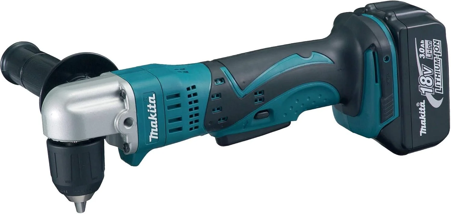 دریل زاویه ای شارژی 18 ولت ماکیتا مدل DDA351RFE با سه نظام 10 میلی متری و باتری 3 آمپر