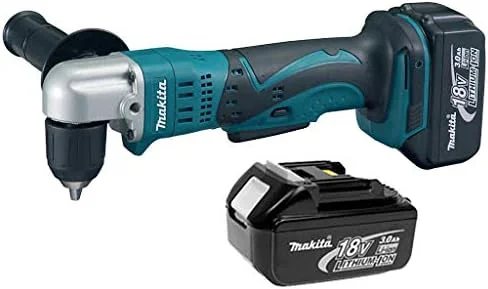 دریل زاویه ای شارژی 18 ولت ماکیتا مدل DDA351RFE با سه نظام 10 میلی متری و باتری 3 آمپر