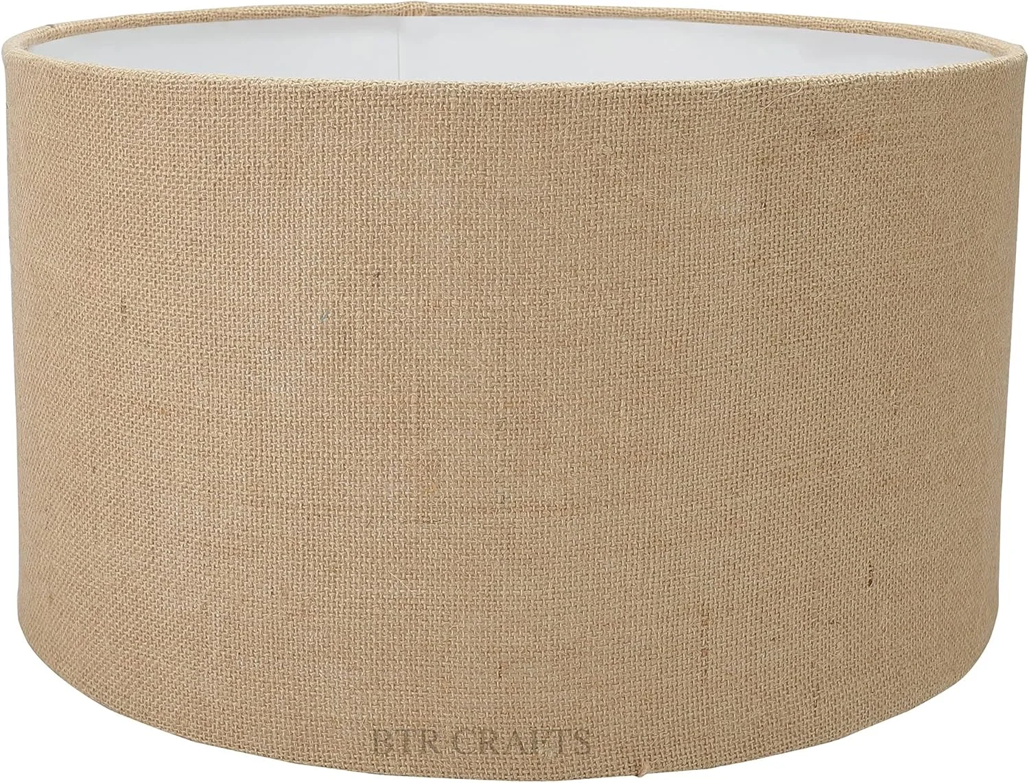 آباژور استوانه ای بی تی آر کرفتس، 50 سانتی متر، جنس پارچه کتان، بزرگترین سایز، ایده آل برای چراغ های ایستاده بزرگ (کنف طبیعی)
