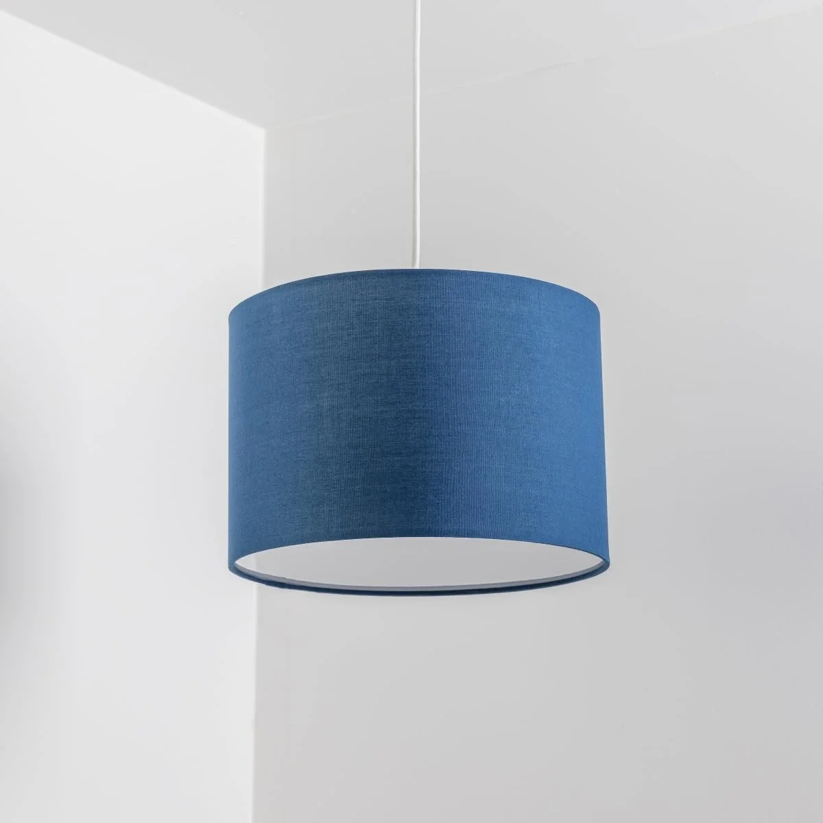 آباژور پارچه ای مدرن CGC Lighting، دیفیوزر زیرین سفید اوپال، مناسب برای چراغ آویز، چراغ رومیزی، اتاق خواب، اتاق غذاخوری، سالن (آبی تیره)