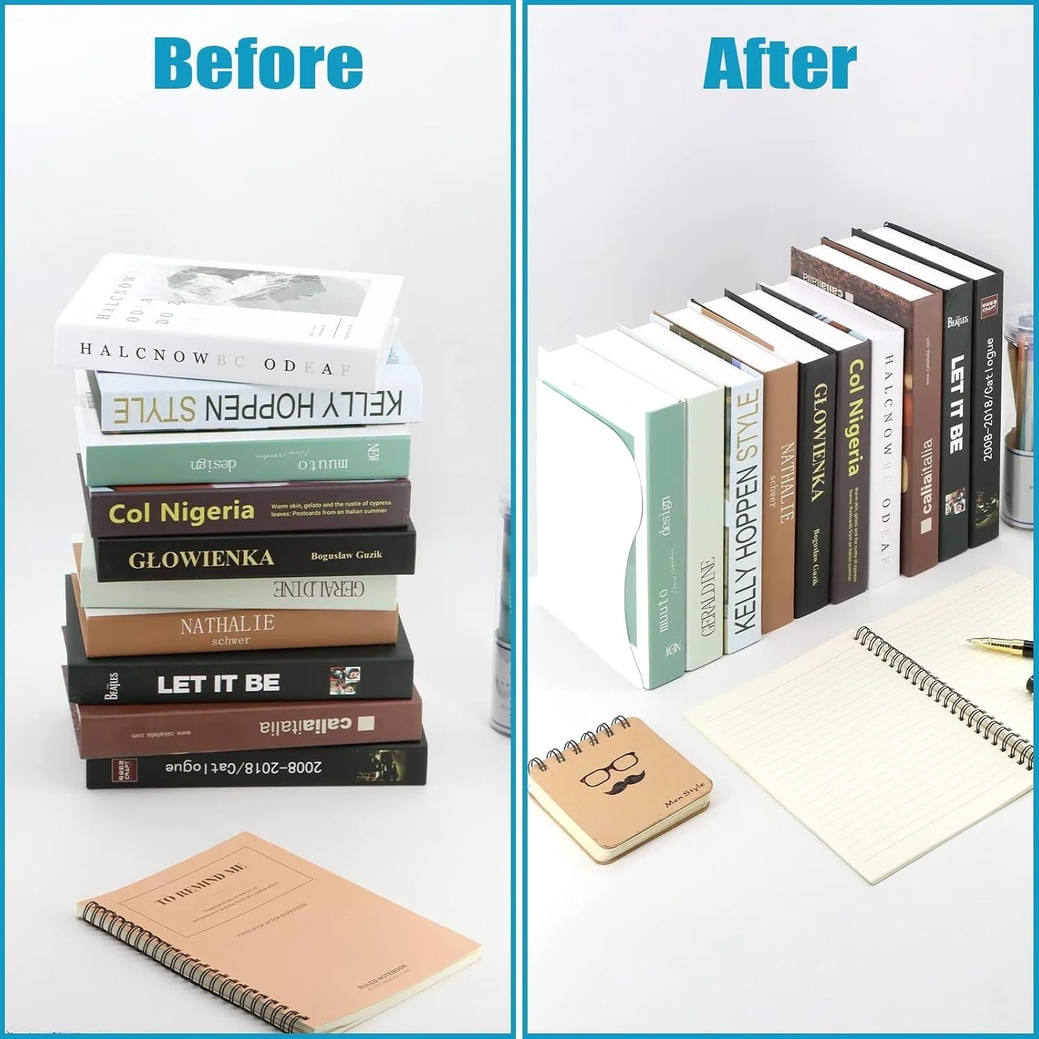 نگهدارنده کتاب فلزی قابل تنظیم، نگهدارنده تلسکوپی جمع شونده کتاب، سازمان دهنده رومیزی قابل گسترش برای دفتر و خانه، نگهدارنده پوشه قفسه کتاب بادوام برای کتاب ها و مجلات (آبی)