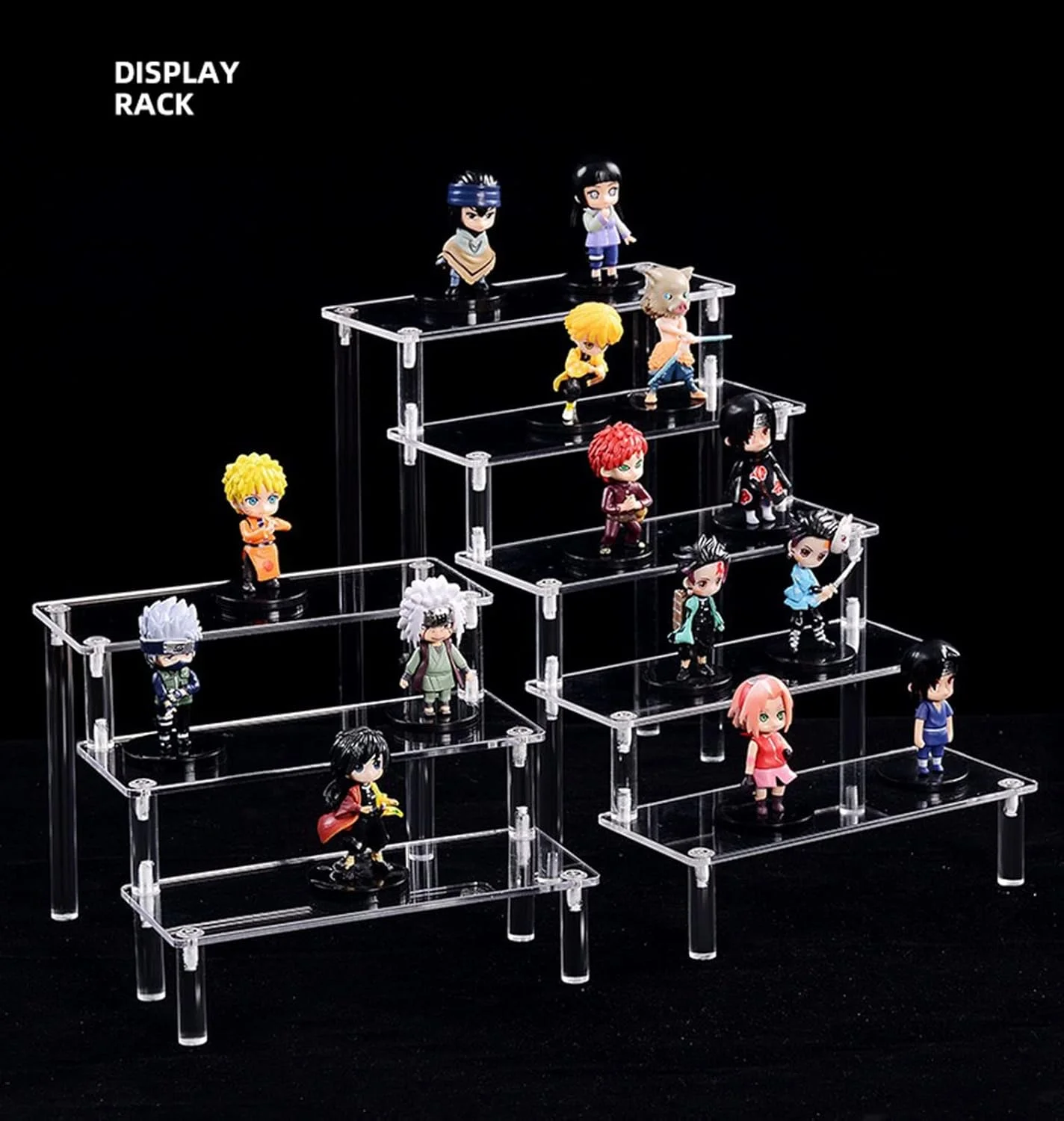 پایه های نمایشگر اکرلیک AJIODA، استند نمایشگر شفاف 5 طبقه اکرلیک، نگهدارنده دسر، غذا، کیک، مناسب برای فیگورهای POP، اسباب بازی، عطر، محصولات آرایشی و بهداشتی، استفاده رومیزی