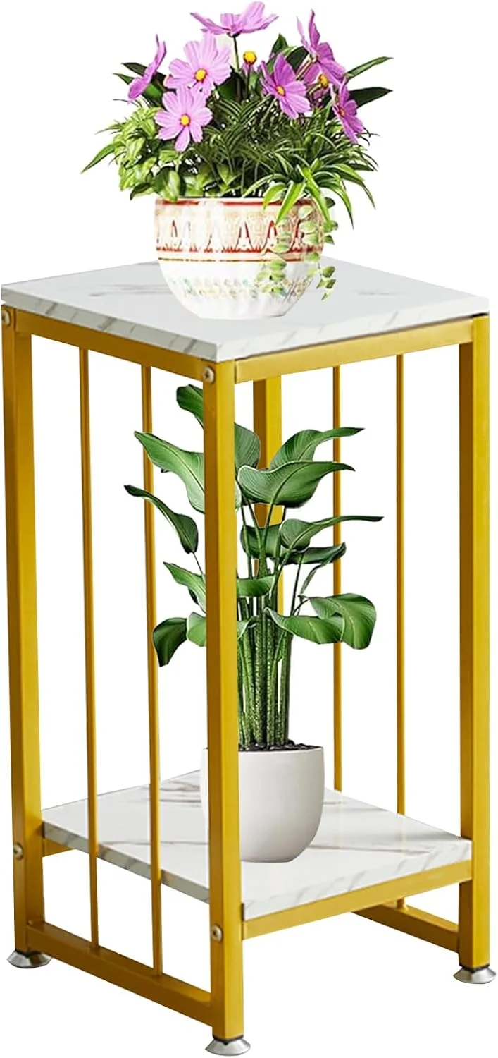 میز کنار مبلی خانگی بیوتی، میز سینی 2 طبقه، قفسه فلزی ایستاده برای گیاهان، استند گل گوشه ای برای دکوراسیون قفسه گیاهان خانگی اتاق خواب بالکن (قاب طلایی + صفحه مرمر سفید، 60 سانتی متر) میز کنار مبلی خانگی بیوتی، میز سینی 2 طبقه، قفسه فلزی ایستاده برای گیاهان، استند گل گوشه ای برای دکوراسیون قفسه گیاهان خانگی اتاق خواب بالکن (قاب طلایی + صفحه مرمر سفید، 60 سانتی متر)