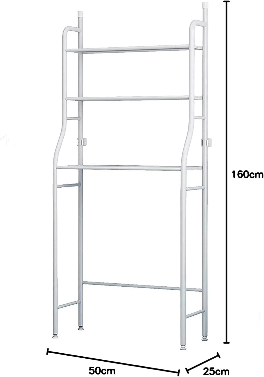 قفسه سه طبقه Coolbaby برای صرفه جویی در فضای حمام، قفسه بالای توالت، لوازم جانبی سازمان دهنده گوشه حمام، قفسه حوله حمام (سفید)