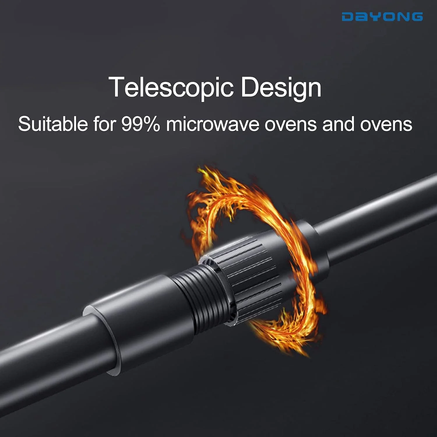 قفسه مایکروویو DAYONG، قفسه مایکروویو با قابلیت افزایش طول افقی، استند توستر، استند پلوپز، سازمان دهنده رومیزی آشپزخانه 2 طبقه با 6 قلاب (مشکی)