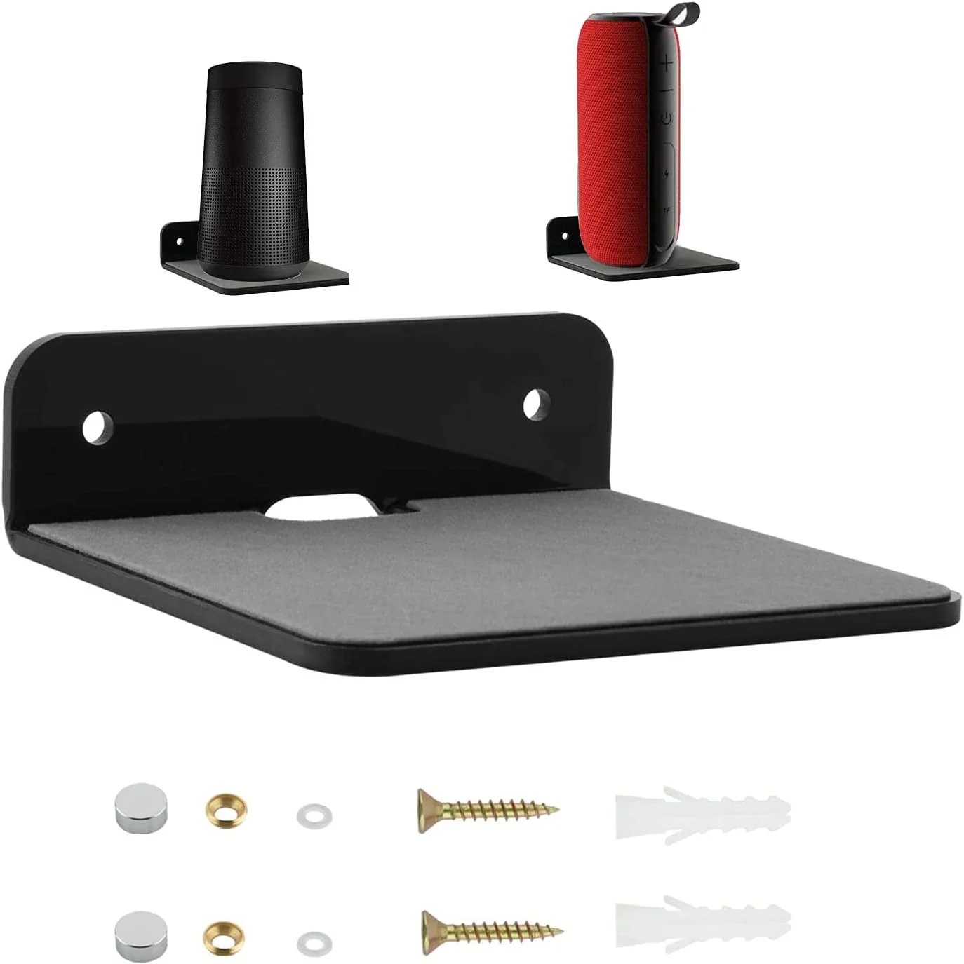 پایه دیواری کوچک برای بلندگو، قفسه شناور کوچک برای بلندگو بلوتوثی، وب کم، تلفن همراه، روتر مش، قفسه نمایش اسباب بازی، قفسه اکریلیک بلندگو