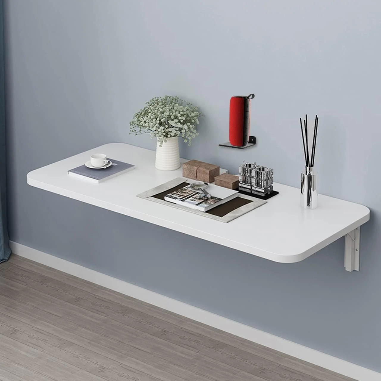 پایه دیواری کوچک برای بلندگو، قفسه شناور کوچک برای بلندگو بلوتوثی، وب کم، تلفن همراه، روتر مش، قفسه نمایش اسباب بازی، قفسه اکریلیک بلندگو