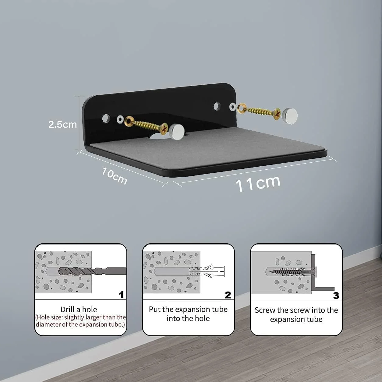 پایه دیواری کوچک برای بلندگو، قفسه شناور کوچک برای بلندگو بلوتوثی، وب کم، تلفن همراه، روتر مش، قفسه نمایش اسباب بازی، قفسه اکریلیک بلندگو