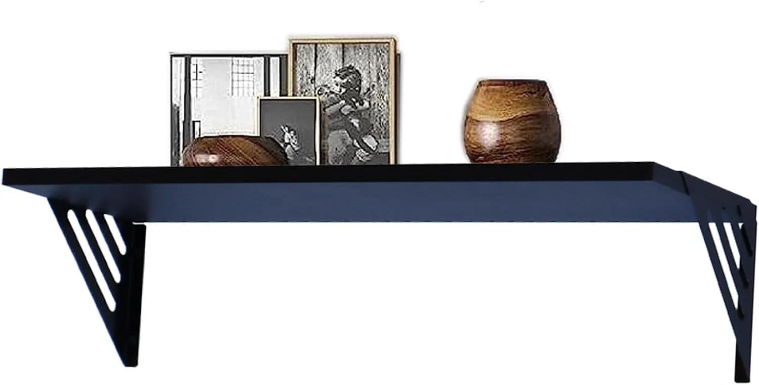 شلف دیواری شناور | شلف دیواری | استند جایزه | شلف برای اتاق خواب، اتاق نشیمن، حمام، دکوراسیون اتاق خانه - 60X19 سانتی متر (مشکی)