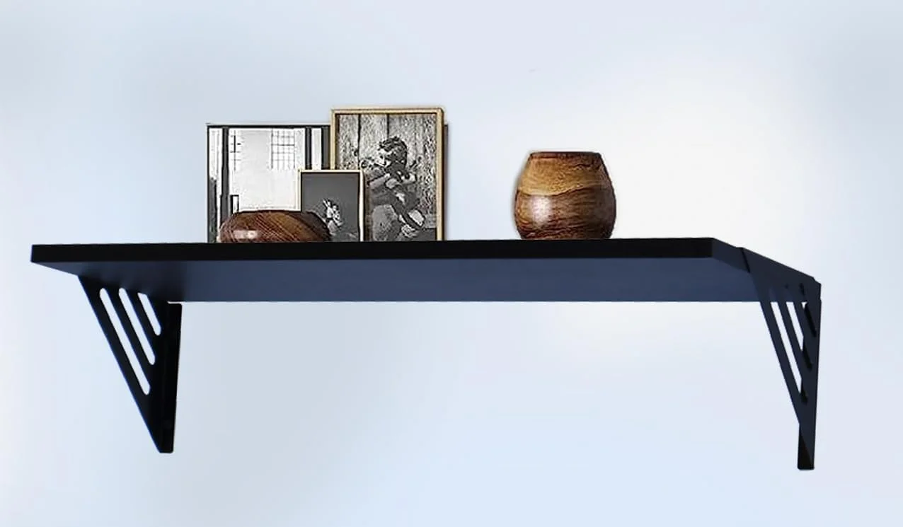 شلف دیواری شناور | شلف دیواری | استند جایزه | شلف برای اتاق خواب، اتاق نشیمن، حمام، دکوراسیون اتاق خانه - 60X19 سانتی متر (مشکی)