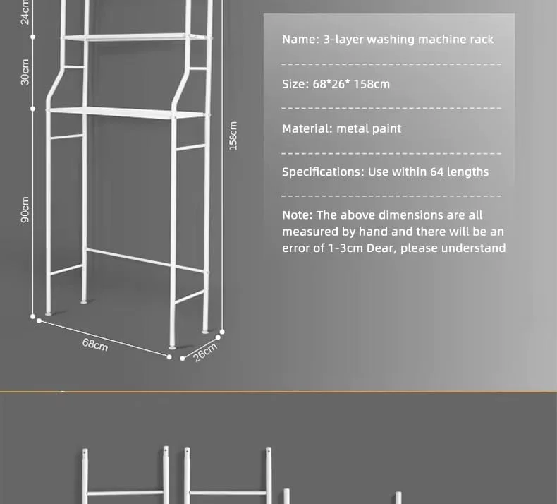قفسه نظم دهنده 3 طبقه حمام - قفسه چند منظوره ماشین لباسشویی، استند نگهداری لوازم بهداشتی، کابینت کوچک با نگهدارنده دستمال کاغذی، شامل 4 آویز، رنگ سفید قفسه نظم دهنده 3 طبقه حمام - قفسه چند منظوره ماشین لباسشویی، استند نگهداری لوازم بهداشتی، کابینت کوچک با نگهدارنده دستمال کاغذی، شامل 4 آویز، رنگ سفید