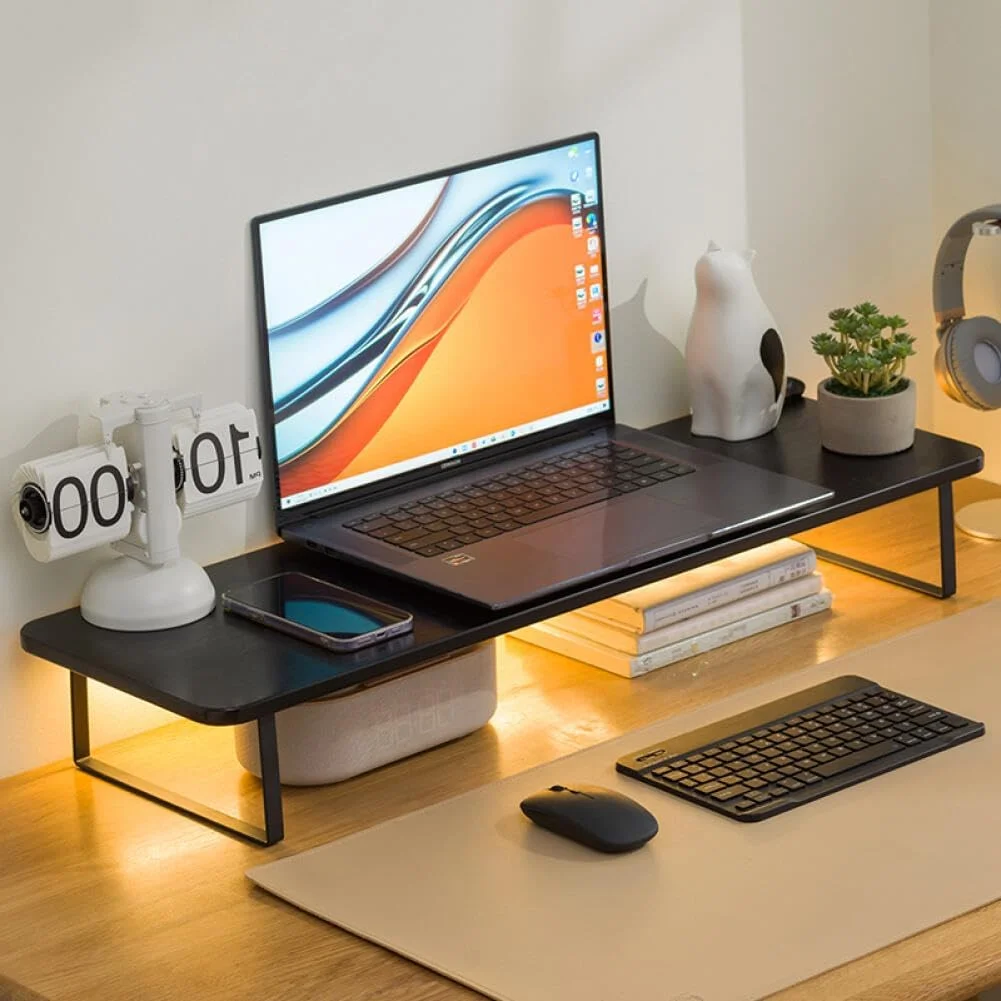 پایه مانیتور Goodern، پایه چوبی ۸۰ سانتیمتری مانیتور با سازماندهنده کیبورد برای لپتاپ/کامپیوتر/تلویزیون/صفحه نمایش/رایانه شخصی/چاپگر، قفسه رومیزی محکم برای خوابگاه اداری خانگی، قفسه رومیزی، پایه کامپیوتر - مشکی پایه مانیتور Goodern، پایه چوبی ۸۰ سانتیمتری مانیتور با سازماندهنده کیبورد برای لپتاپ/کامپیوتر/تلویزیون/صفحه نمایش/رایانه شخصی/چاپگر، قفسه رومیزی محکم برای خوابگاه اداری خانگی، قفسه رومیزی، پایه کامپیوتر - مشکی