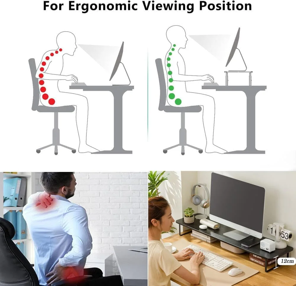 پایه مانیتور Goodern، پایه چوبی ۸۰ سانتیمتری مانیتور با سازماندهنده کیبورد برای لپتاپ/کامپیوتر/تلویزیون/صفحه نمایش/رایانه شخصی/چاپگر، قفسه رومیزی محکم برای خوابگاه اداری خانگی، قفسه رومیزی، پایه کامپیوتر - مشکی پایه مانیتور Goodern، پایه چوبی ۸۰ سانتیمتری مانیتور با سازماندهنده کیبورد برای لپتاپ/کامپیوتر/تلویزیون/صفحه نمایش/رایانه شخصی/چاپگر، قفسه رومیزی محکم برای خوابگاه اداری خانگی، قفسه رومیزی، پایه کامپیوتر - مشکی