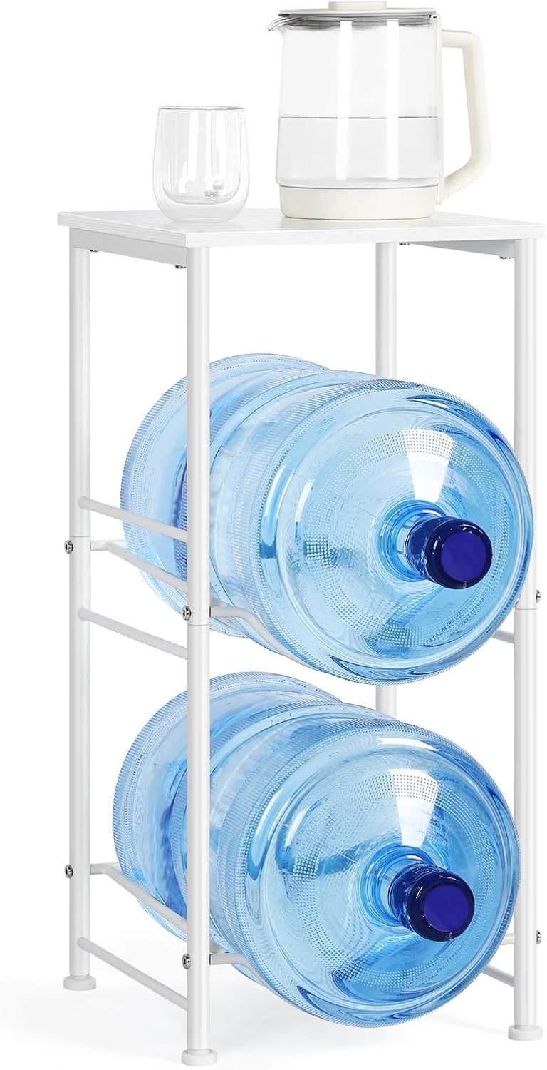 پایه نگهدارنده بطری آب، دو طبقه، مناسب برای بطری های 5 گالنی، دارای قفسه های بالایی، سازمان دهنده بطری آب، پایه آبسردکن برای آشپزخانه، دفتر کار، اتاق نشیمن، سفید پایه نگهدارنده بطری آب، دو طبقه، مناسب برای بطری های 5 گالنی، دارای قفسه های بالایی، سازمان دهنده بطری آب، پایه آبسردکن برای آشپزخانه، دفتر کار، اتاق نشیمن، سفید