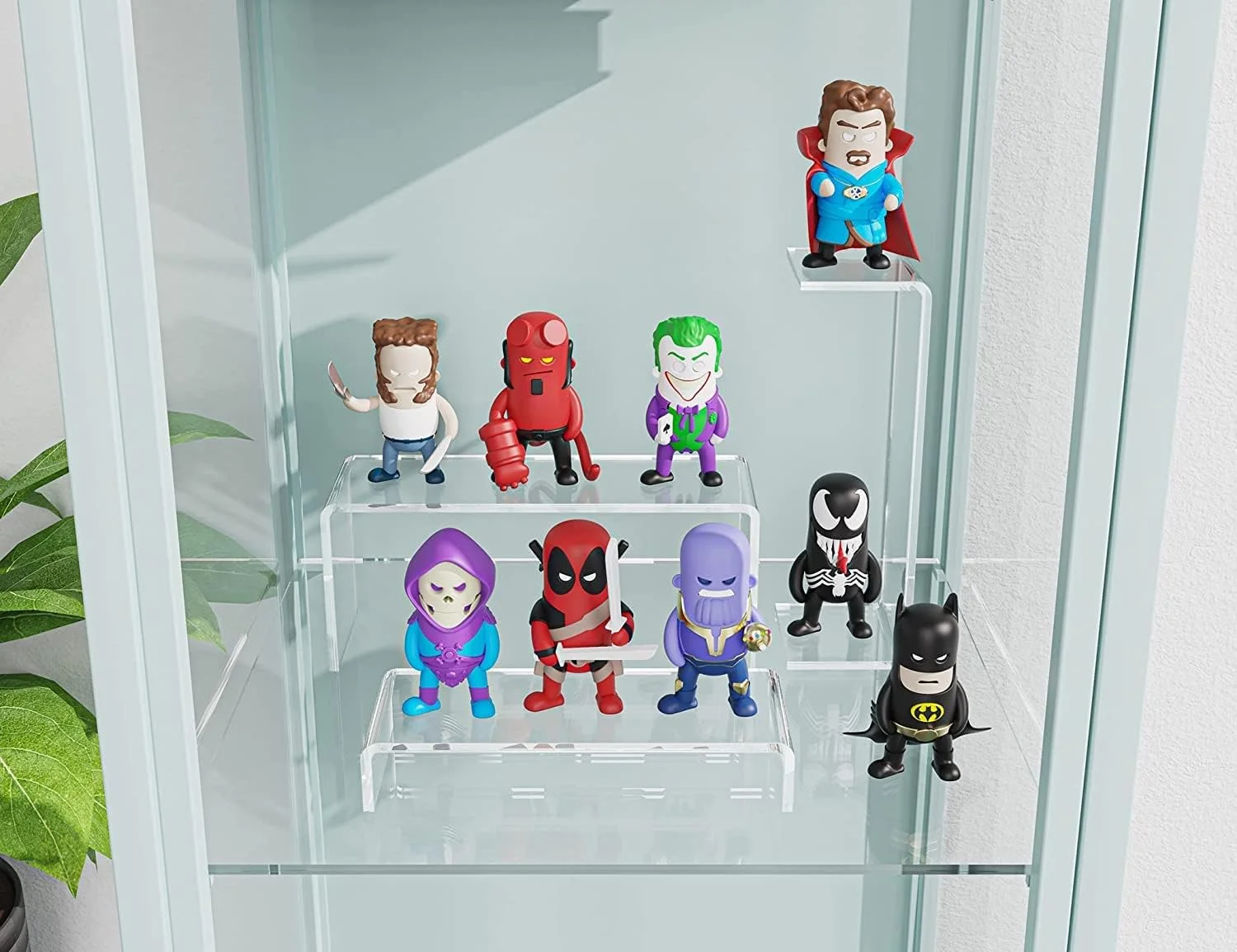 پایه های نمایشگر اکریلیک، قفسه نمایشگر شفاف، استند ویترین 3 مرحله ای، سازمان دهنده عطر، استند دسر کیک فنجانی برای نمایش رویدادهای مهمانی (2 ست)