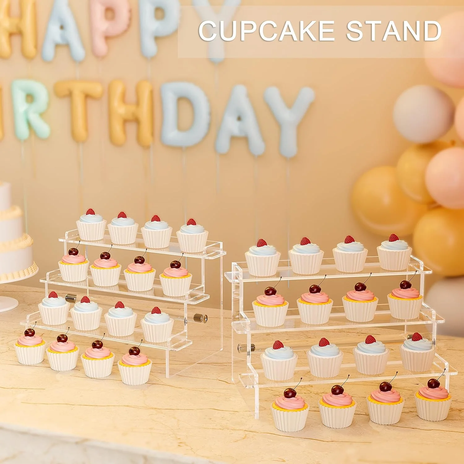 پایه های آکریلیک Janaden برای نمایش، استند سازمان دهنده عطر، قفسه های نمایش پله ای آکریلیک، استندهای نمایش آکریلیک شفاف 4 طبقه برای سازماندهی لوسیون مراقبت از پوست و لوازم آرایش