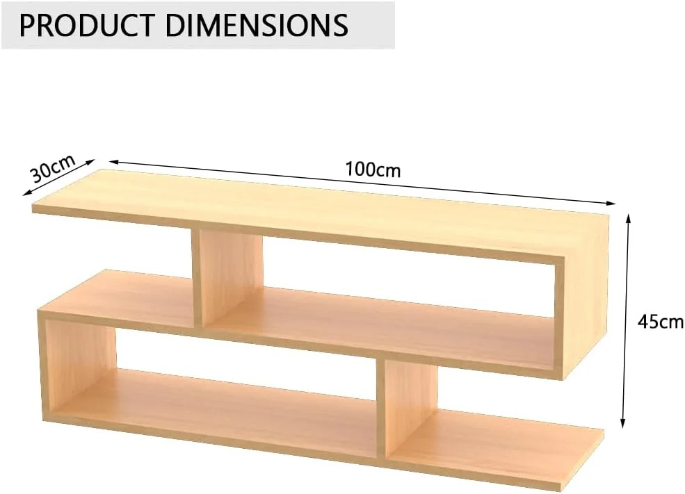 میز تلویزیون مدرن و میز قهوه خوری Mahmayi با قفسه ذخیره سازی 2 طبقه، پایه مانیتور برای لپ تاپ خانگی، چاپگر و صفحه تلویزیون - راش جهانی