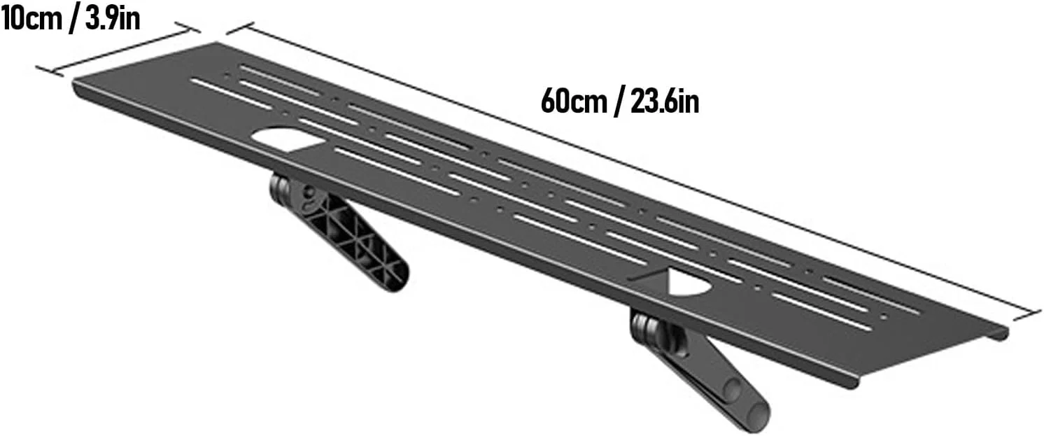 طبقه بالای تلویزیون، سازمان دهنده فولادی تلویزیون با بازوهای نگهدارنده قابل تنظیم، پایه شناور صفحه نمایش، 60 سانتی متر، تحمل وزن تا 6 کیلوگرم، مشکی، سازگار با دستگاه های الکترونیکی مختلف و دکوراسیون منزل طبقه بالای تلویزیون، سازمان دهنده فولادی تلویزیون با بازوهای نگهدارنده قابل تنظیم، پایه شناور صفحه نمایش، 60 سانتی متر، تحمل وزن تا 6 کیلوگرم، مشکی، سازگار با دستگاه های الکترونیکی مختلف و دکوراسیون منزل