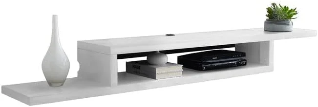 کابینت استند تلویزیون دیواری زد (135x24x15 سانتی متر، سفید)