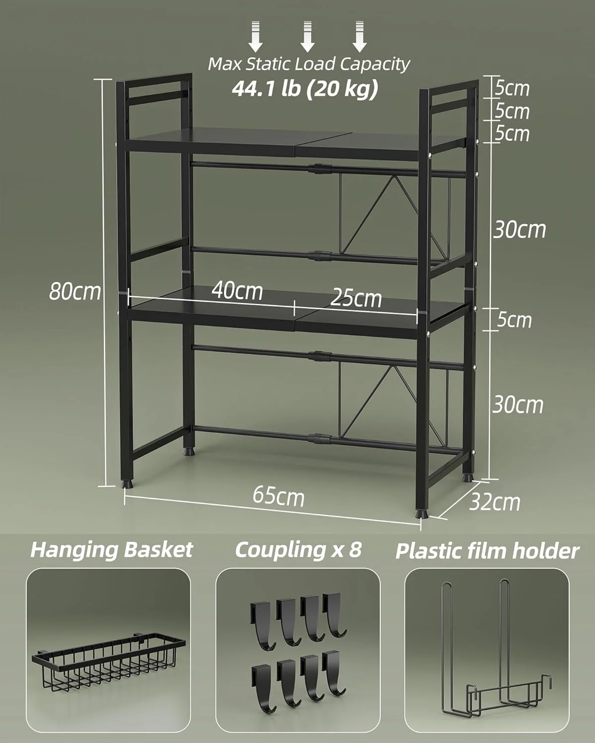 پایه مایکروویو 3 طبقه NETEL، قفسه مایکروویو فولادی کربنی قابل گسترش با نگهدارنده لوازم جانبی، قفسه سازمان دهنده آشپزخانه با ظرفیت بزرگ برای صرفه جویی در فضا، قفسه های مایکروویو، مشکی پایه مایکروویو 3 طبقه NETEL، قفسه مایکروویو فولادی کربنی قابل گسترش با نگهدارنده لوازم جانبی، قفسه سازمان دهنده آشپزخانه با ظرفیت بزرگ برای صرفه جویی در فضا، قفسه های مایکروویو، مشکی
