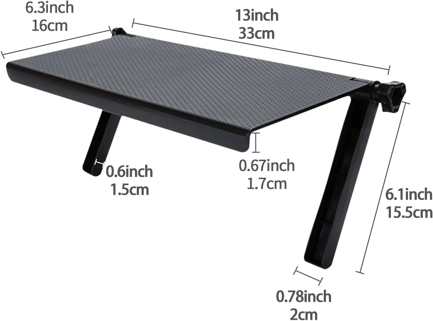 استند نگهدارنده بالای صفحه نمایش تلویزیون NALACAL، براکت نصب مانیتور کامپیوتر مشکی با قابلیت تنظیم و پلتفرم 33 سانتی متری برای بلندگوها، روتر، ساندبار و کنسول بازی