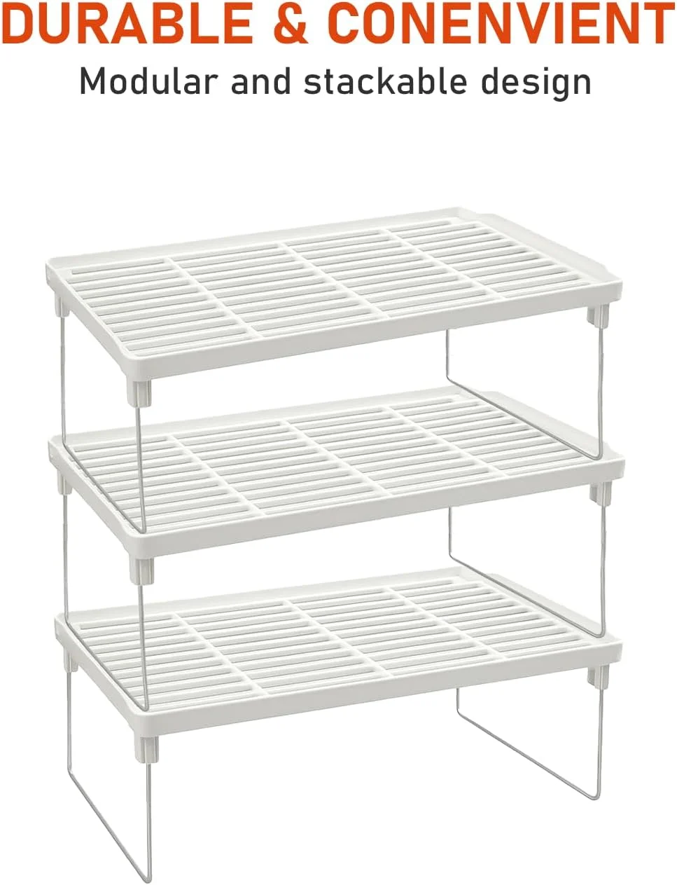 ست ۳ تکه قفسه نظم دهنده آشپزخانه، قفسه نظم دهنده کابینت، استند پلاستیکی تاشو و قابل انباشت برای آشپزخانه، حمام، میز، کابینت و انبار – سفید ست ۳ تکه قفسه نظم دهنده آشپزخانه، قفسه نظم دهنده کابینت، استند پلاستیکی تاشو و قابل انباشت برای آشپزخانه، حمام، میز، کابینت و انبار – سفید