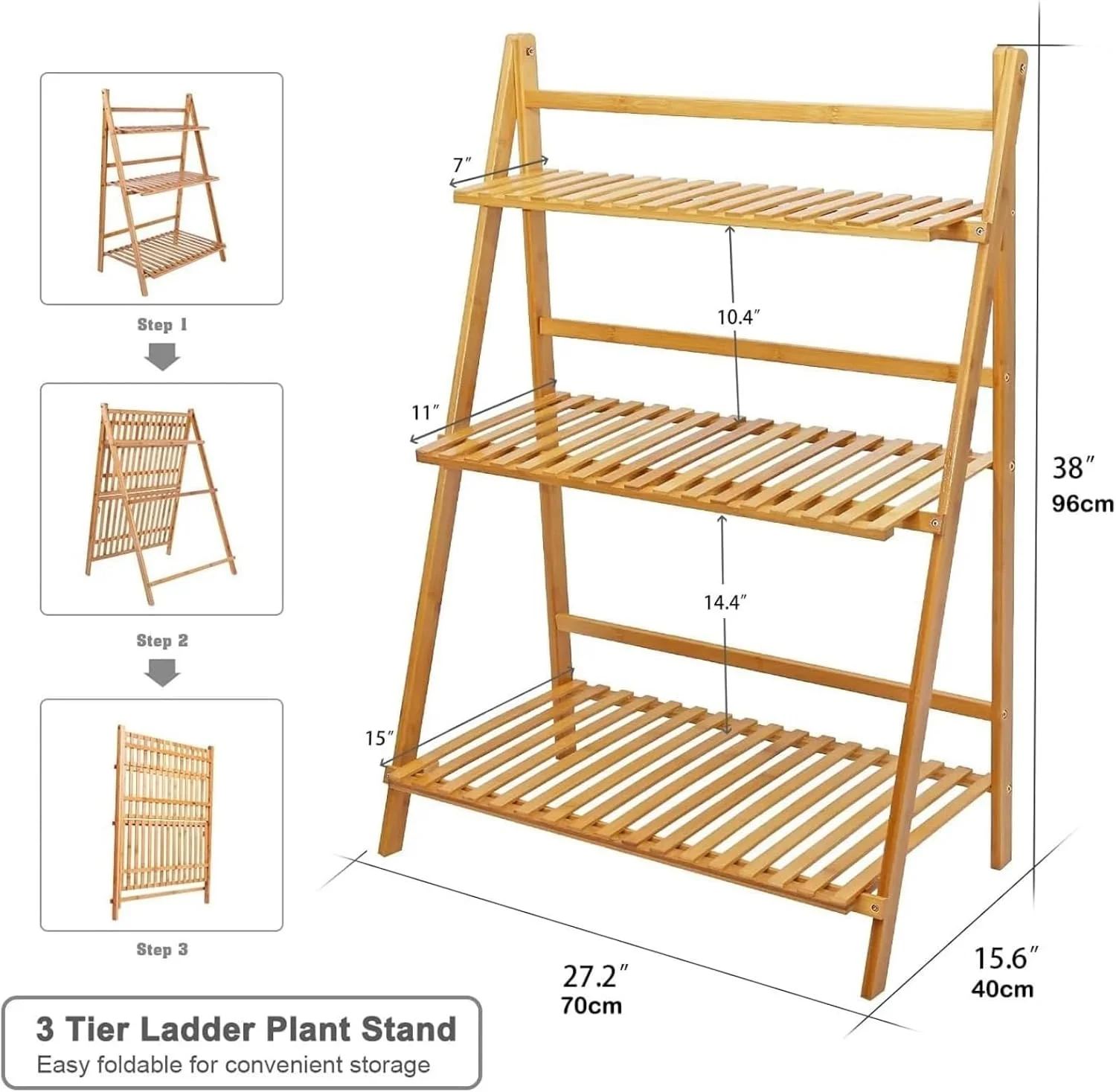 استند گل 3 طبقه ROUNY، قفسه تاشو گل و قفسه نگهداری برای گیاهان متعدد - نمایش گوشه ای صرفه جویی در فضا برای استفاده در فضای داخلی و خارجی در بالکن، پاسیو، اتاق نشیمن، اتاق خواب (رنگ چوب) استند گل 3 طبقه ROUNY، قفسه تاشو گل و قفسه نگهداری برای گیاهان متعدد - نمایش گوشه ای صرفه جویی در فضا برای استفاده در فضای داخلی و خارجی در بالکن، پاسیو، اتاق نشیمن، اتاق خواب (رنگ چوب)