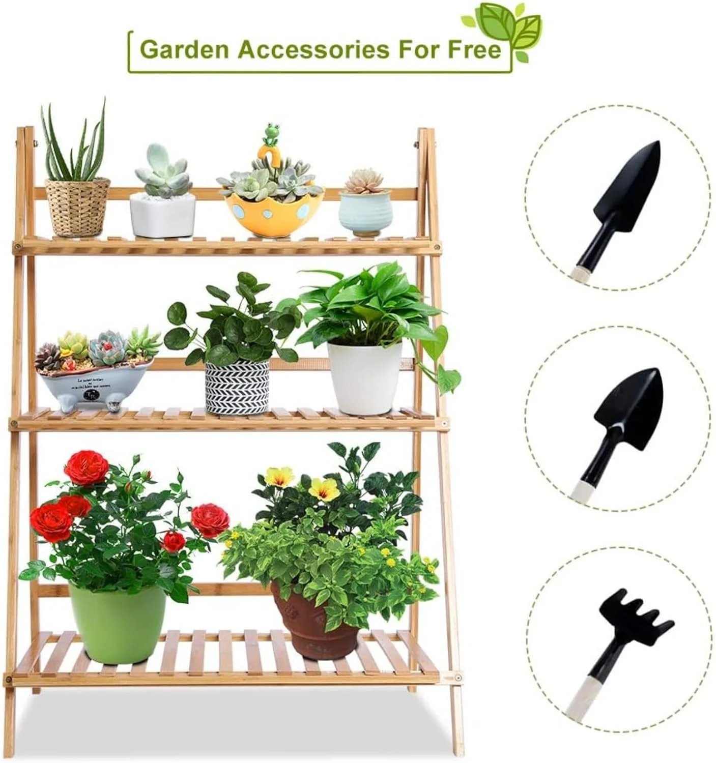 استند گل 3 طبقه ROUNY، قفسه تاشو گل و قفسه نگهداری برای گیاهان متعدد - نمایش گوشه ای صرفه جویی در فضا برای استفاده در فضای داخلی و خارجی در بالکن، پاسیو، اتاق نشیمن، اتاق خواب (رنگ چوب) استند گل 3 طبقه ROUNY، قفسه تاشو گل و قفسه نگهداری برای گیاهان متعدد - نمایش گوشه ای صرفه جویی در فضا برای استفاده در فضای داخلی و خارجی در بالکن، پاسیو، اتاق نشیمن، اتاق خواب (رنگ چوب)