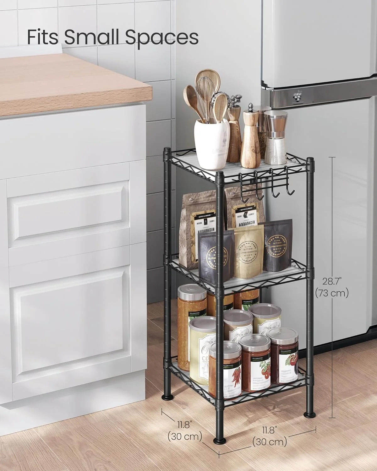 قفسه حمام 3 طبقه SONGMICS، قفسه ذخیره سازی برای فضای کوچک، با 3 لاینر قفسه PP، قلاب قابل جابجایی، طراحی قابل افزایش، مشکی جوهری و شفاف ULGR103B01 قفسه حمام 3 طبقه SONGMICS، قفسه ذخیره سازی برای فضای کوچک، با 3 لاینر قفسه PP، قلاب قابل جابجایی، طراحی قابل افزایش، مشکی جوهری و شفاف ULGR103B01