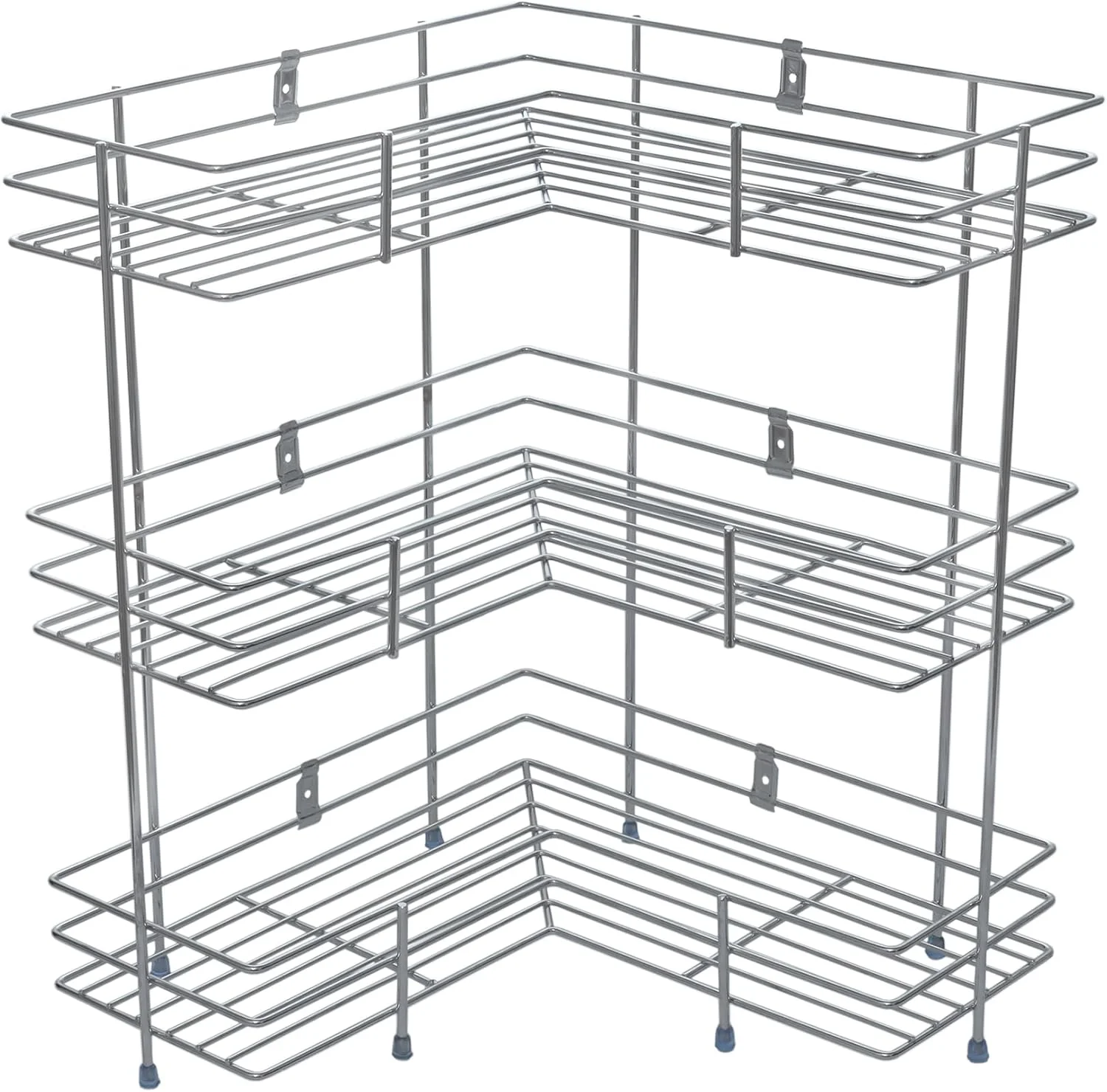 قفسه گوشه ای 3 طبقه استیل ضد زنگ سولفار | پایه نگهدارنده دیواری L شکل برای آشپزخانه و حمام - سازمان دهنده چند منظوره (1 عدد) قفسه گوشه ای 3 طبقه استیل ضد زنگ سولفار | پایه نگهدارنده دیواری L شکل برای آشپزخانه و حمام - سازمان دهنده چند منظوره (1 عدد)