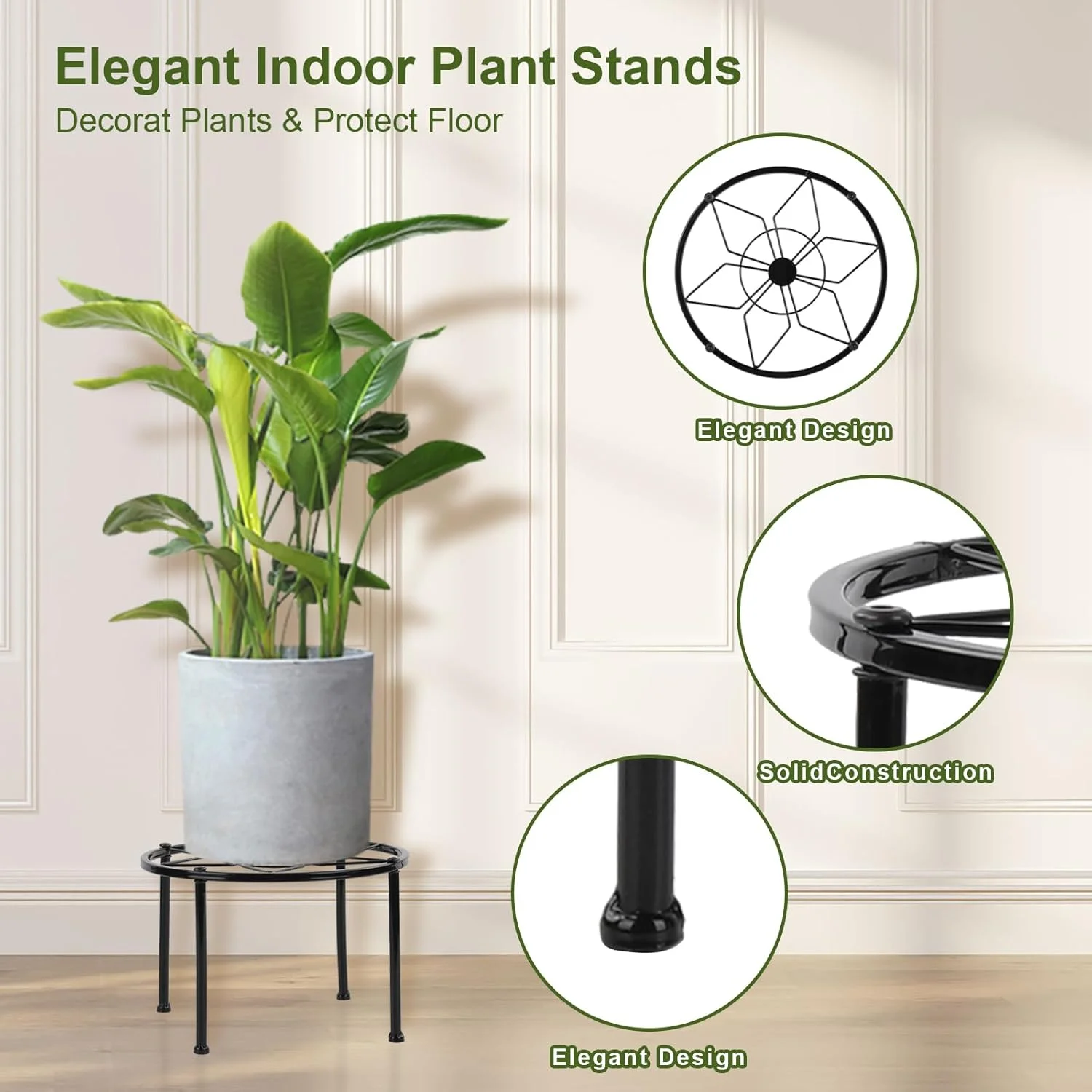 پایه گلدان فلزی 5 عددی، قفسه گیاه آهنی ضد زنگ، پایه گلدان سنگین، نگهدارنده گلدان مناسب برای داخل و خارج از منزل. پایه گلدان فلزی 5 عددی، قفسه گیاه آهنی ضد زنگ، پایه گلدان سنگین، نگهدارنده گلدان مناسب برای داخل و خارج از منزل.