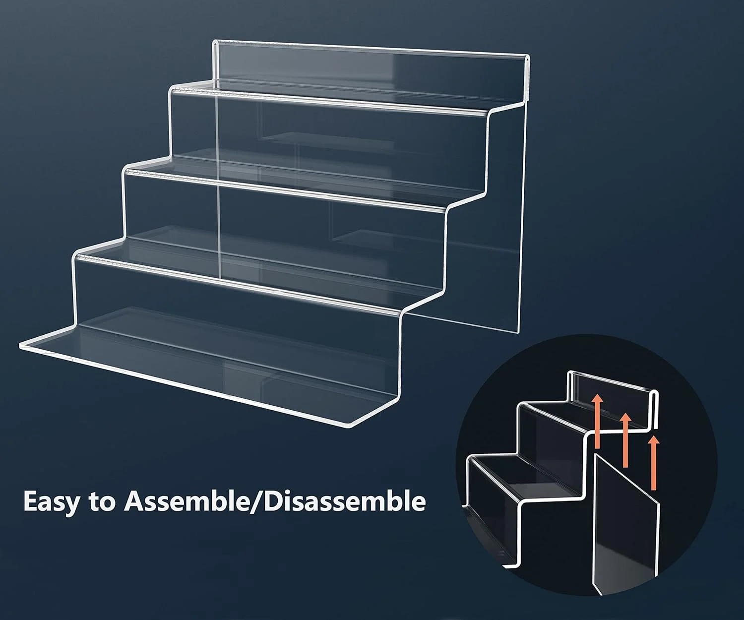 استند نمایشگر اکریلیک SVENJBB، 2 عدد، 4 طبقه، قفسه نمایشگر برای سازماندهی عطر، پایه های نمایشگر شفاف برای فیگورها، قفسه های اکریلیک پله ای برای سازماندهی کیک و شیرینی روی میز استند نمایشگر اکریلیک SVENJBB، 2 عدد، 4 طبقه، قفسه نمایشگر برای سازماندهی عطر، پایه های نمایشگر شفاف برای فیگورها، قفسه های اکریلیک پله ای برای سازماندهی کیک و شیرینی روی میز