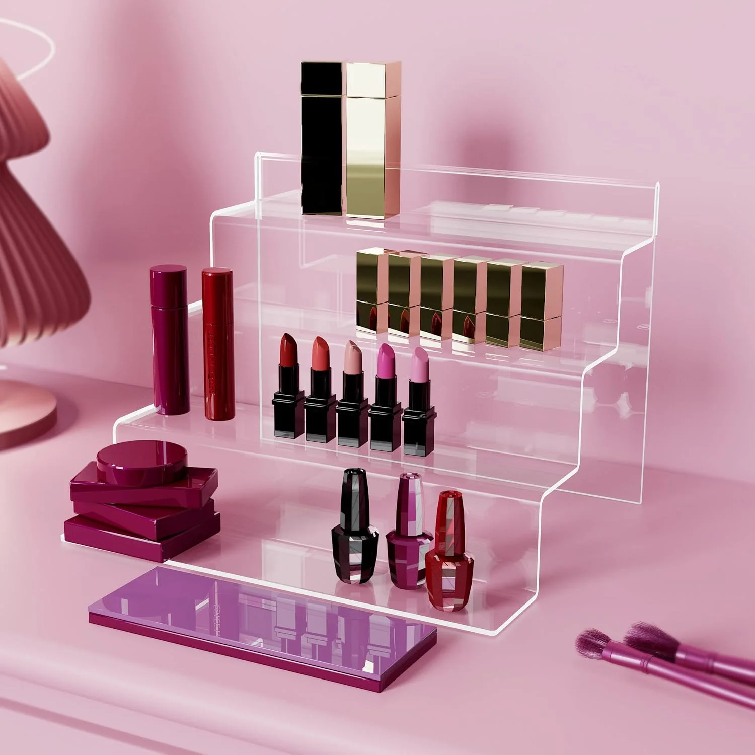 استند نمایشگر اکریلیک SVENJBB، 2 عدد، 4 طبقه، قفسه نمایشگر برای سازماندهی عطر، پایه های نمایشگر شفاف برای فیگورها، قفسه های اکریلیک پله ای برای سازماندهی کیک و شیرینی روی میز استند نمایشگر اکریلیک SVENJBB، 2 عدد، 4 طبقه، قفسه نمایشگر برای سازماندهی عطر، پایه های نمایشگر شفاف برای فیگورها، قفسه های اکریلیک پله ای برای سازماندهی کیک و شیرینی روی میز