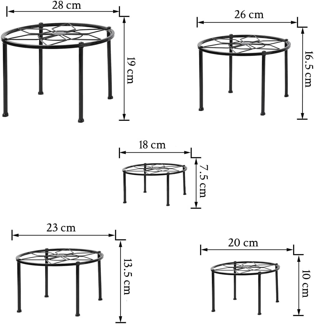 پایه گلدان فلزی 5 عددی، قفسه گیاه آهنی ضد زنگ، پایه گلدان سنگین، نگهدارنده گلدان مناسب برای داخل و خارج از منزل. پایه گلدان فلزی 5 عددی، قفسه گیاه آهنی ضد زنگ، پایه گلدان سنگین، نگهدارنده گلدان مناسب برای داخل و خارج از منزل.