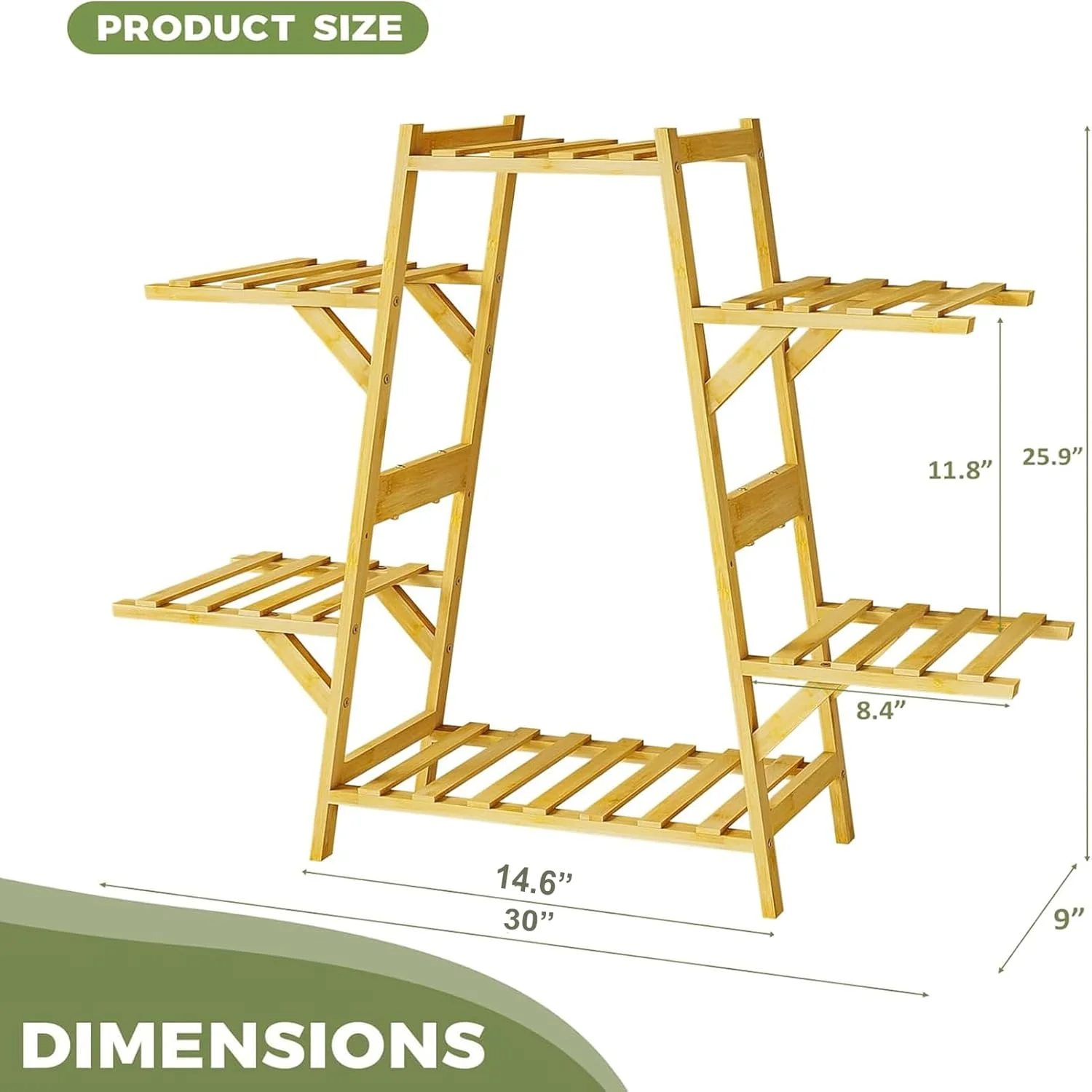 استند گلدان UNIFACE، قفسه بامبو برای گیاهان آپارتمانی، قفسه چوبی برای گیاهان چندگانه، هولدر نردبانی 4 طبقه برای 6 گلدان، قفسه گل ضد خوردگی برای بالکن اتاق نشیمن باغ (4 طبقه) استند گلدان UNIFACE، قفسه بامبو برای گیاهان آپارتمانی، قفسه چوبی برای گیاهان چندگانه، هولدر نردبانی 4 طبقه برای 6 گلدان، قفسه گل ضد خوردگی برای بالکن اتاق نشیمن باغ (4 طبقه)