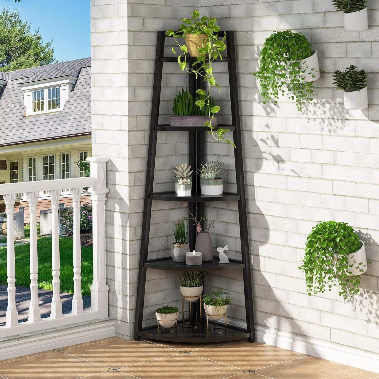 قفسه گوشه ای 178 سانتی متری Tribesigns، قفسه کتاب گوشه ای مدرن 5 طبقه، قفسه نردبانی گوشه ای صنعتی، قفسه کوچک کتاب، پایه گلدان برای اتاق نشیمن، آشپزخانه، دفتر کار خانگی (مشکی) قفسه گوشه ای 178 سانتی متری Tribesigns، قفسه کتاب گوشه ای مدرن 5 طبقه، قفسه نردبانی گوشه ای صنعتی، قفسه کوچک کتاب، پایه گلدان برای اتاق نشیمن، آشپزخانه، دفتر کار خانگی (مشکی)