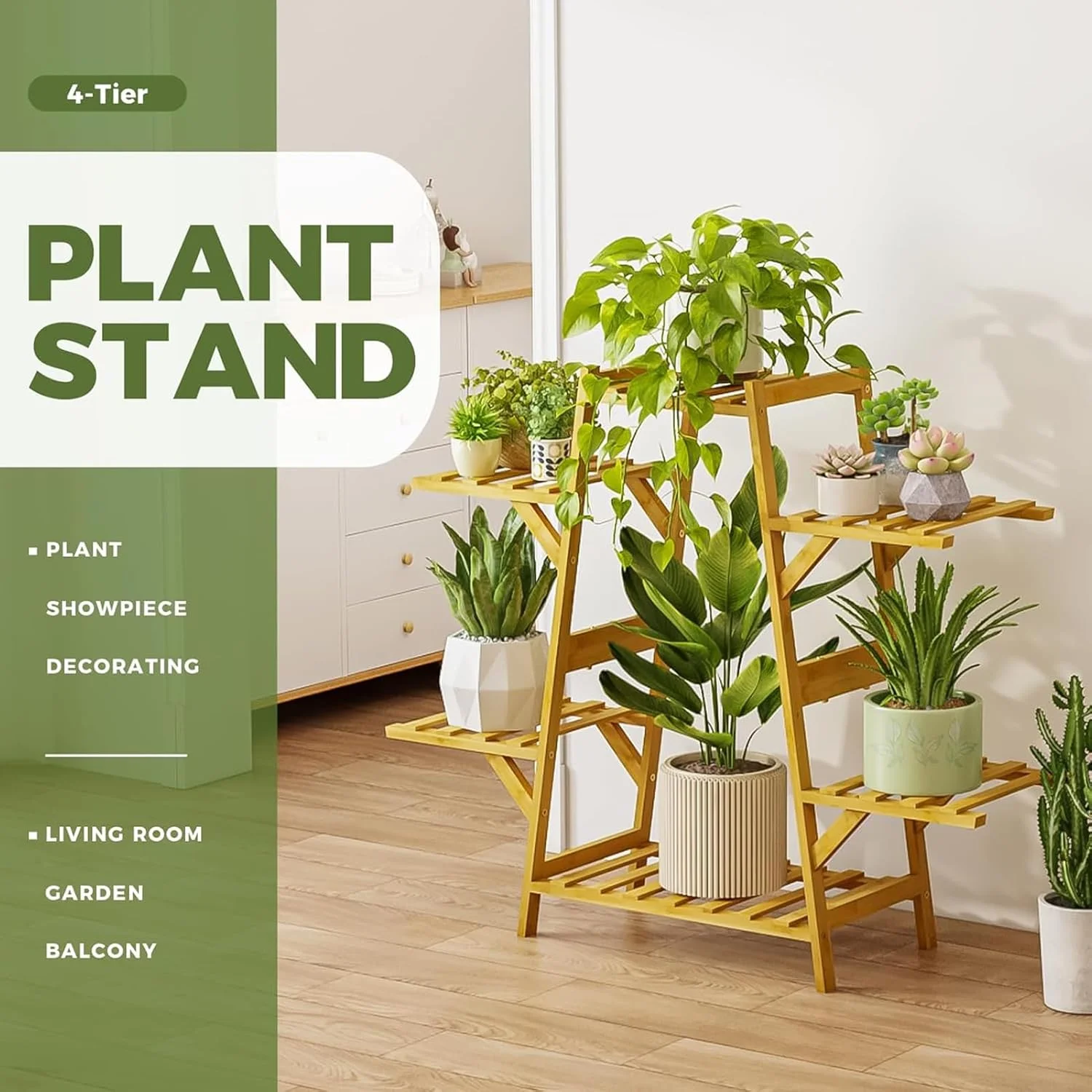 استند گلدان UNIFACE، قفسه بامبو برای گیاهان آپارتمانی، قفسه چوبی برای گیاهان چندگانه، هولدر نردبانی 4 طبقه برای 6 گلدان، قفسه گل ضد خوردگی برای بالکن اتاق نشیمن باغ (4 طبقه) استند گلدان UNIFACE، قفسه بامبو برای گیاهان آپارتمانی، قفسه چوبی برای گیاهان چندگانه، هولدر نردبانی 4 طبقه برای 6 گلدان، قفسه گل ضد خوردگی برای بالکن اتاق نشیمن باغ (4 طبقه)