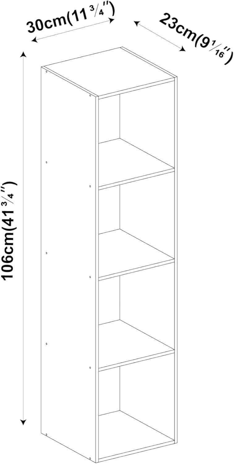 قفسه کتاب چوبی چند طبقه URBNLIVING، واحد قفسه بندی و نمایشگر چوبی (سفید، 4 طبقه) قفسه کتاب چوبی چند طبقه URBNLIVING، واحد قفسه بندی و نمایشگر چوبی (سفید، 4 طبقه)